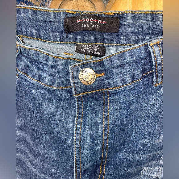 Men's M.Society distressed Blue Moto Jeans - 34x32 RN: 137718 - Picture 3 of 8